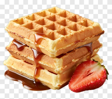 Waffle Stack With Strawberry And Syrup PNG