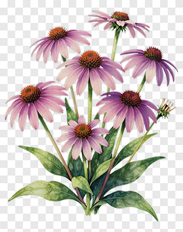 Colorful Echinacea Flower Arrangement PNG