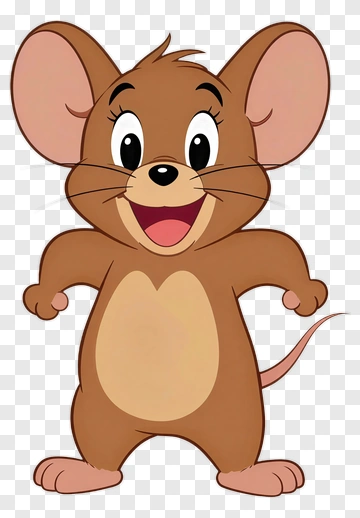 Cartoon Mouse With A Happy Expression PNG