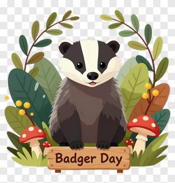 Cartoon Badger For Badger Day PNG
