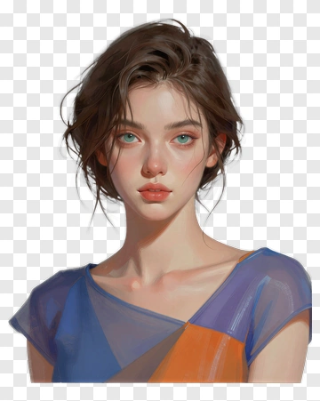 Portrait Of A Young Woman With Green Eyes PNG
