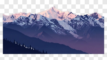 Mountain Landscape At Dusk PNG