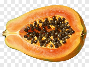 Papaya Fruit Cut In Half PNG