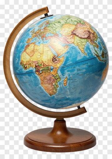 Globe On Wooden Stand PNG