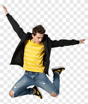 Young Man Jumping In Casual Outfit PNG