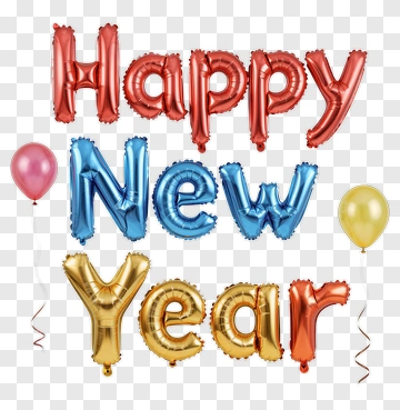 Happy New Year Balloon Decorations PNG