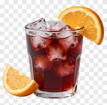 Glass Of Ice-Cold Drink With Orange Slices PNG