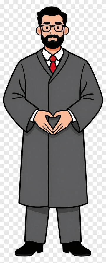 Cartoon Man In Suit Making A Heart Shape PNG