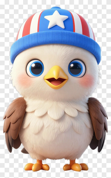 Cartoon Owl Wearing A Patriotic Hat PNG
