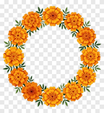 Marigold Flower Wreath PNG