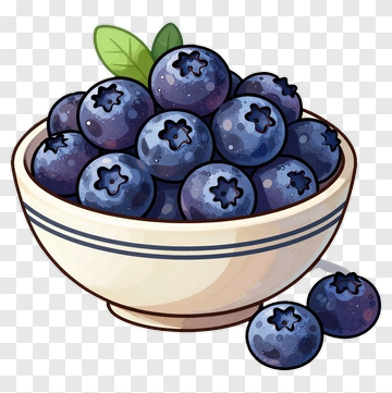 Bowl Of Blueberries PNG