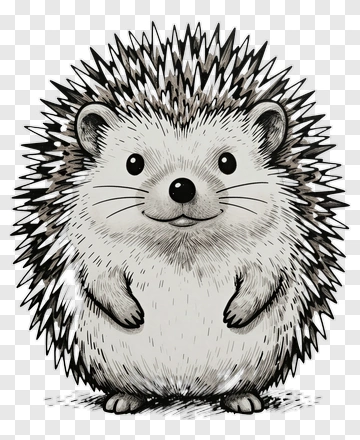 Cute Hedgehog Illustration PNG