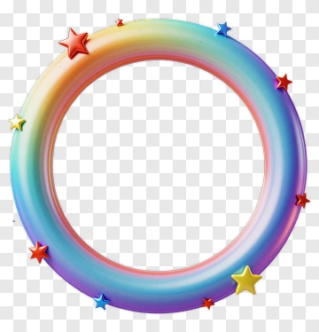 Colorful Circular Frame With Stars PNG