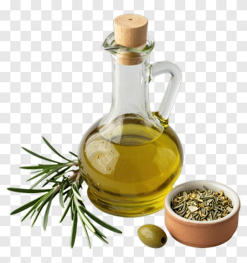 Olive Oil Bottle With Rosemary And Spices PNG