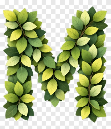 Leafy Letter M PNG