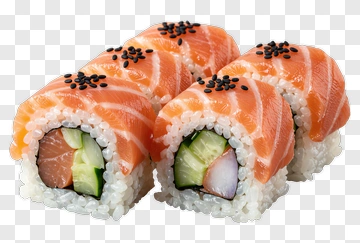 Sushi Rolls With Salmon And Vegetables PNG
