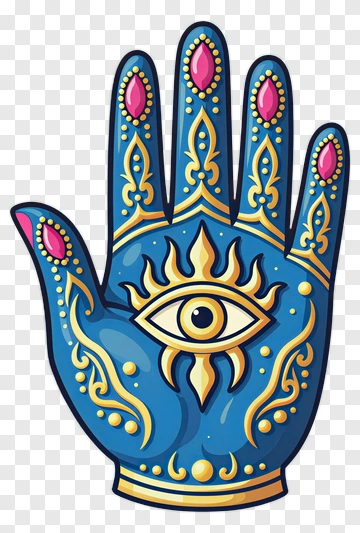 Decorative Hand With Eye Symbol PNG