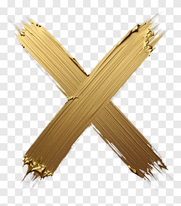 Gold Brush Stroke Cross PNG