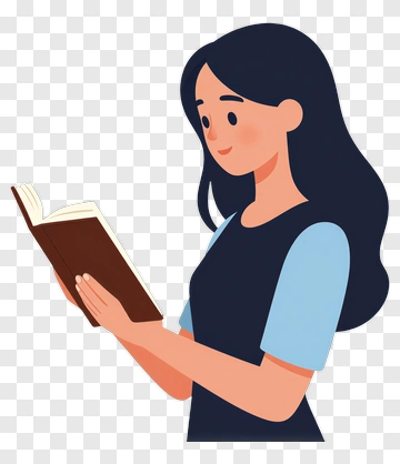 Woman Reading A Book PNG