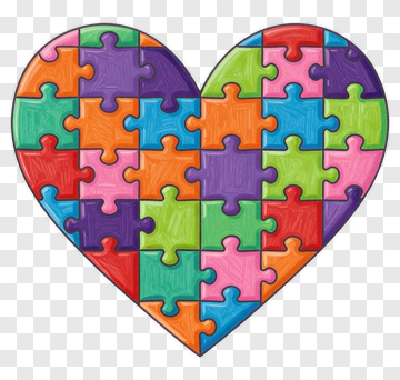 Colorful Heart Shaped Puzzle PNG