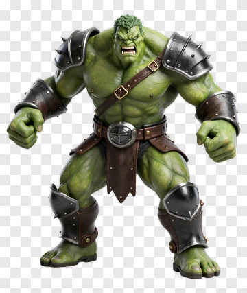 3D Green Warrior Character PNG