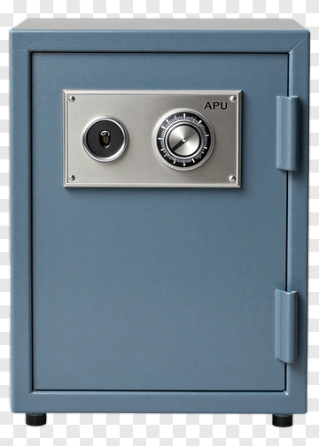Gray Safe With Combination Lock PNG