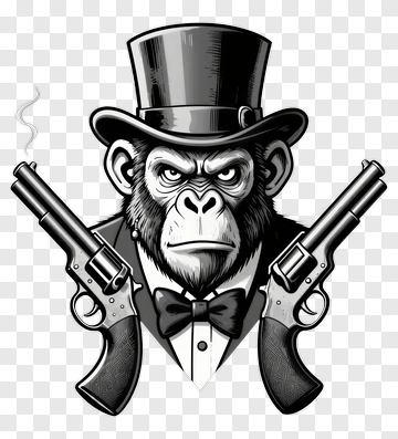 Gangster Monkey With Guns PNG