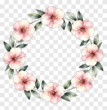 Watercolor Floral Wreath PNG