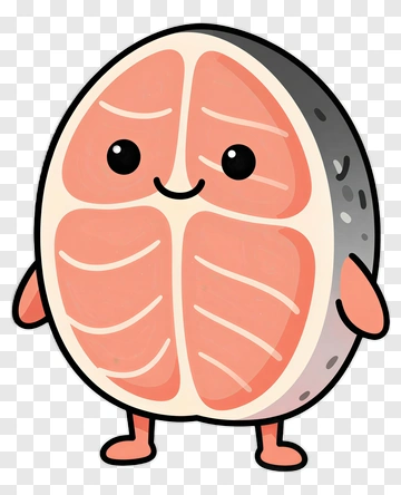Cartoon Salmon Character PNG