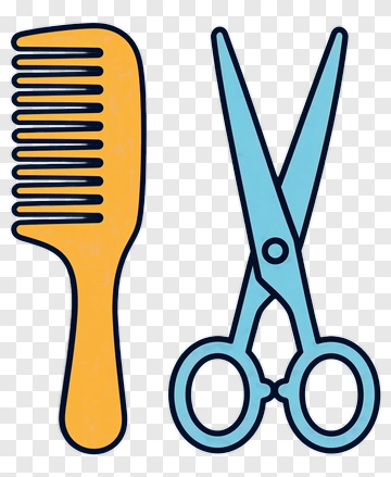 Hair Comb And Scissors PNG
