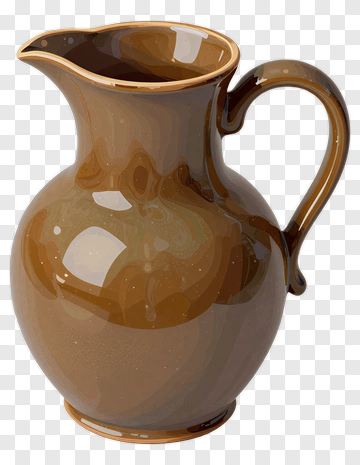 Brown Ceramic Pitcher PNG