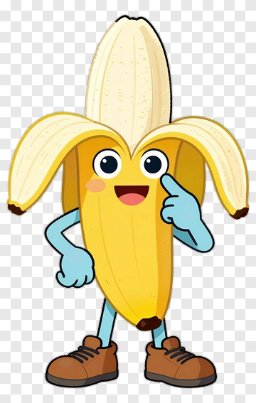Cartoon Banana Character Smiling And Pointing PNG