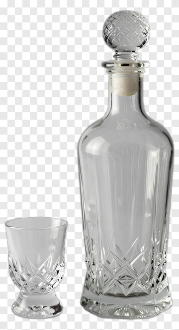 Crystal Decanter With Glass PNG