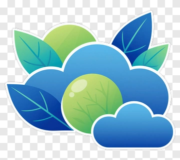Colorful Cloud With Leaves PNG