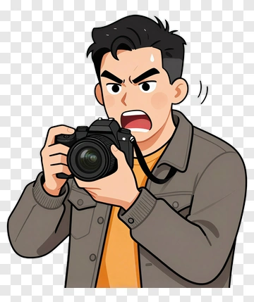 Cartoon Photographer Taking A Picture PNG