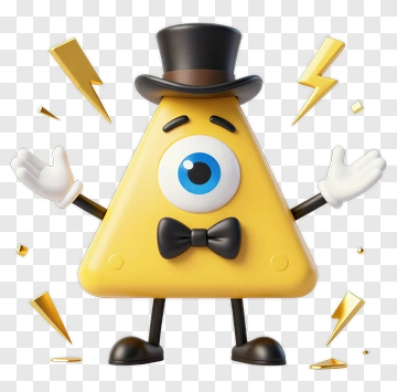 Cartoon Yellow Character With Top Hat And Bow Tie PNG