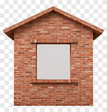 Brick House With Window PNG