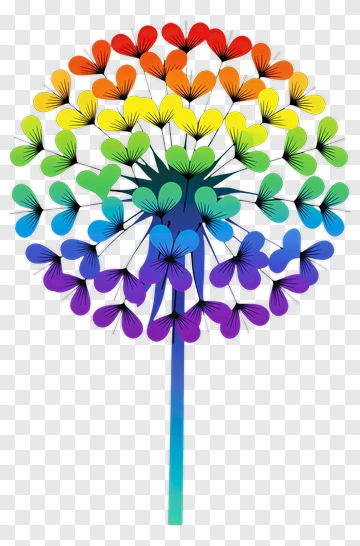 Colorful Tree With Rainbow Leaves PNG