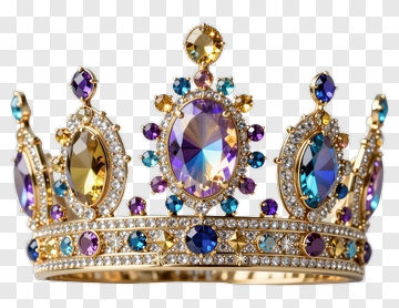 Gold Crown With Colorful Gems PNG