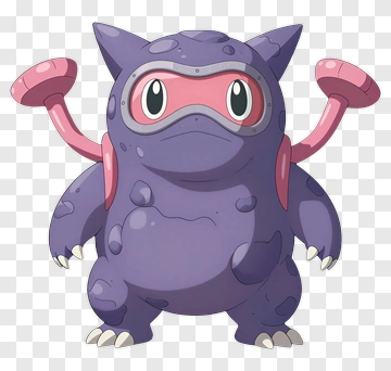 Cartoon Pokémon Character With Pink Arms PNG