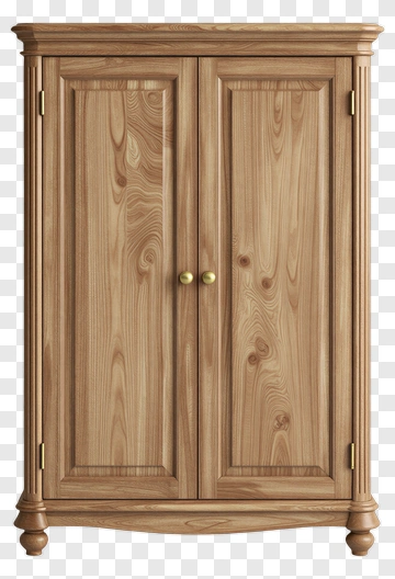 Wooden Cabinet With Double Doors PNG