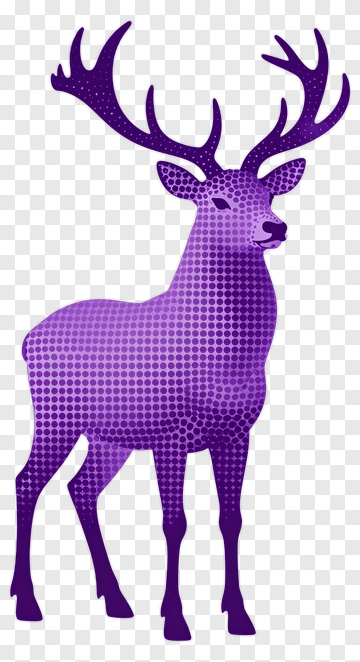 Purple Deer With Stylized Pattern PNG