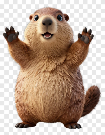 Cartoon Beaver Smiling And Waving PNG