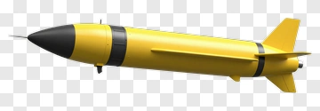 Yellow Missile With Black Tip PNG