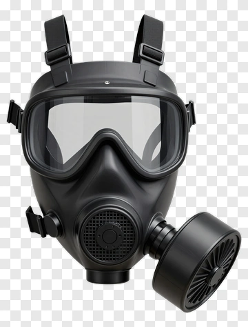 Black Gas Mask With Goggles PNG