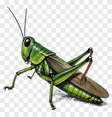 Cartoon Grasshopper Holding A Stick PNG