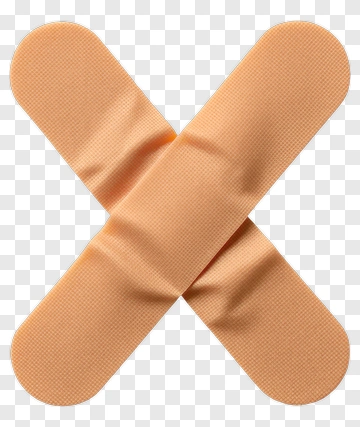 Two Overlapping Adhesive Bandages PNG
