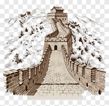 Illustration Of The Great Wall Of China PNG