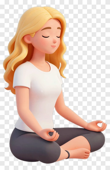 3D Woman Meditating In A Relaxed Pose PNG