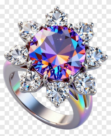 Colorful Ring With Gemstones PNG